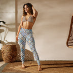 Floral Tile Print Yoga Leggings