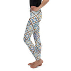 Floral Tile Print Youth Leggings