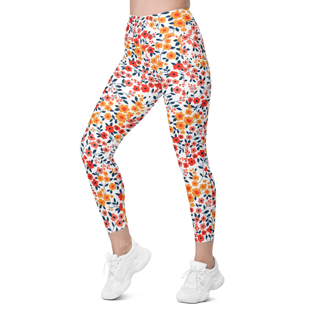 Floral Warmth Leggings With Pockets