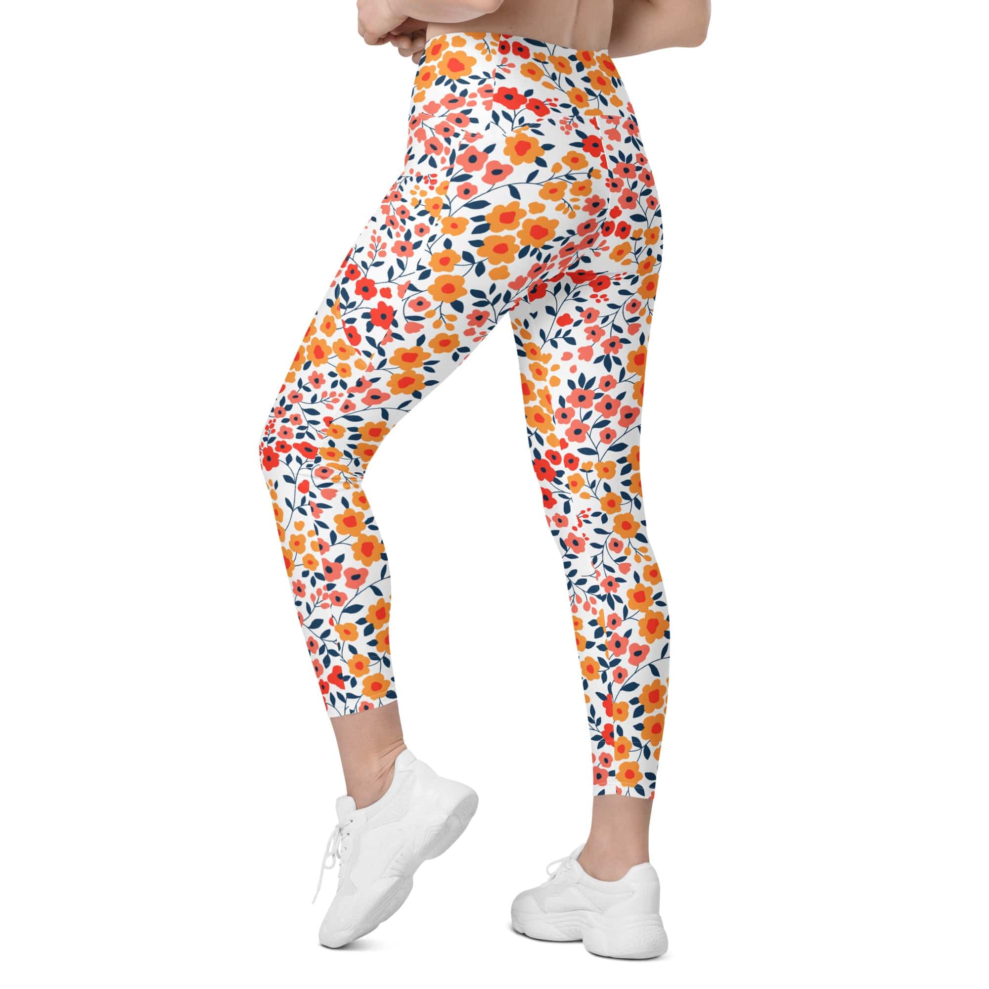 Floral Warmth Leggings With Pockets