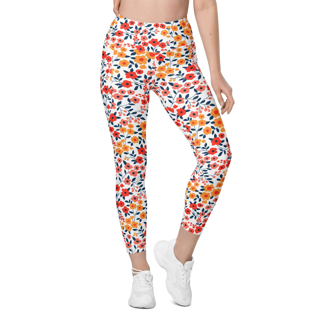 Floral Warmth Leggings With Pockets