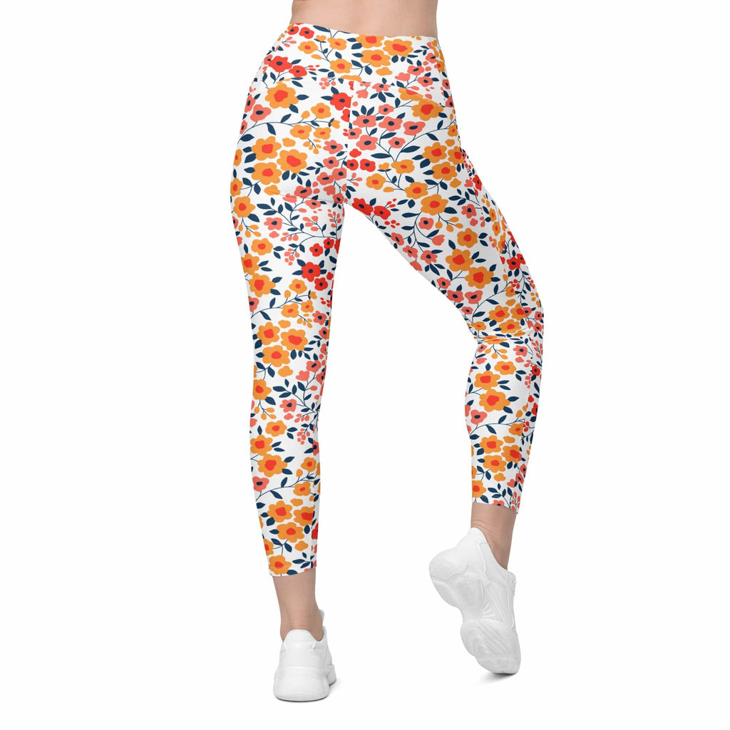 Floral Warmth Leggings With Pockets
