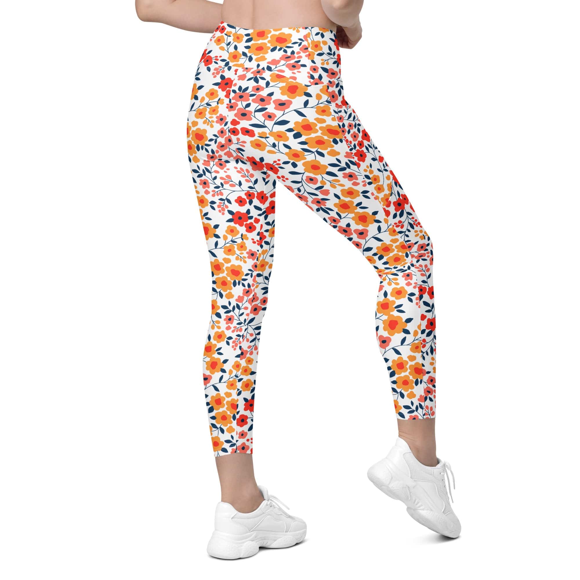 Floral Warmth Leggings With Pockets