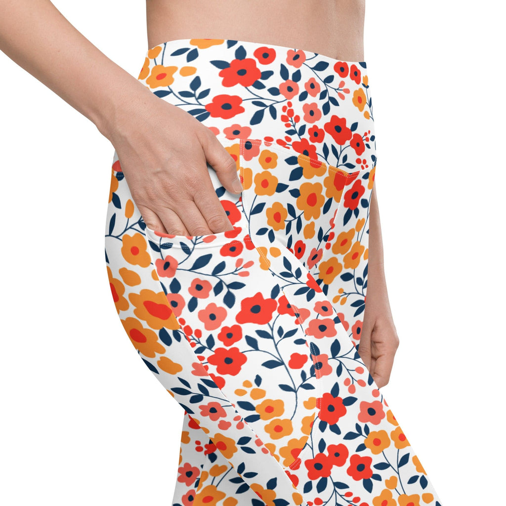 Floral Warmth Leggings With Pockets