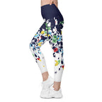 Flower Drawings Leggings With Pockets
