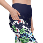 Flower Drawings Leggings With Pockets