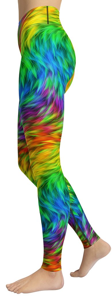 Fluffy Rainbow Yoga Leggings