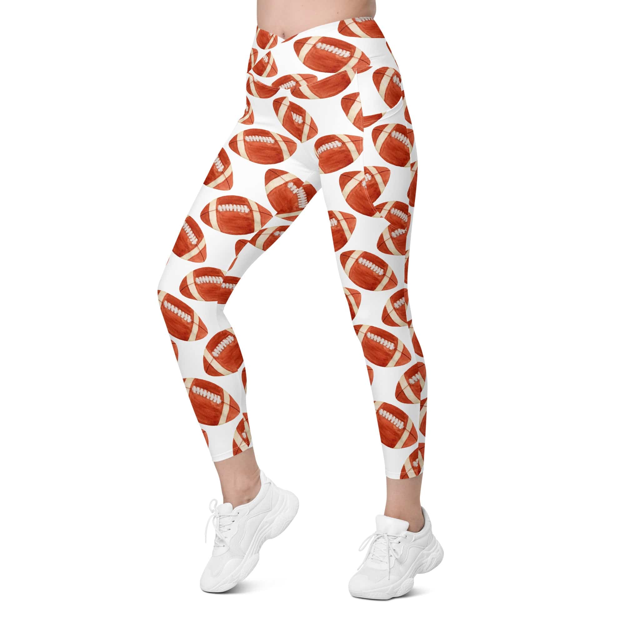 Football Fever Crossover Leggings With Pockets