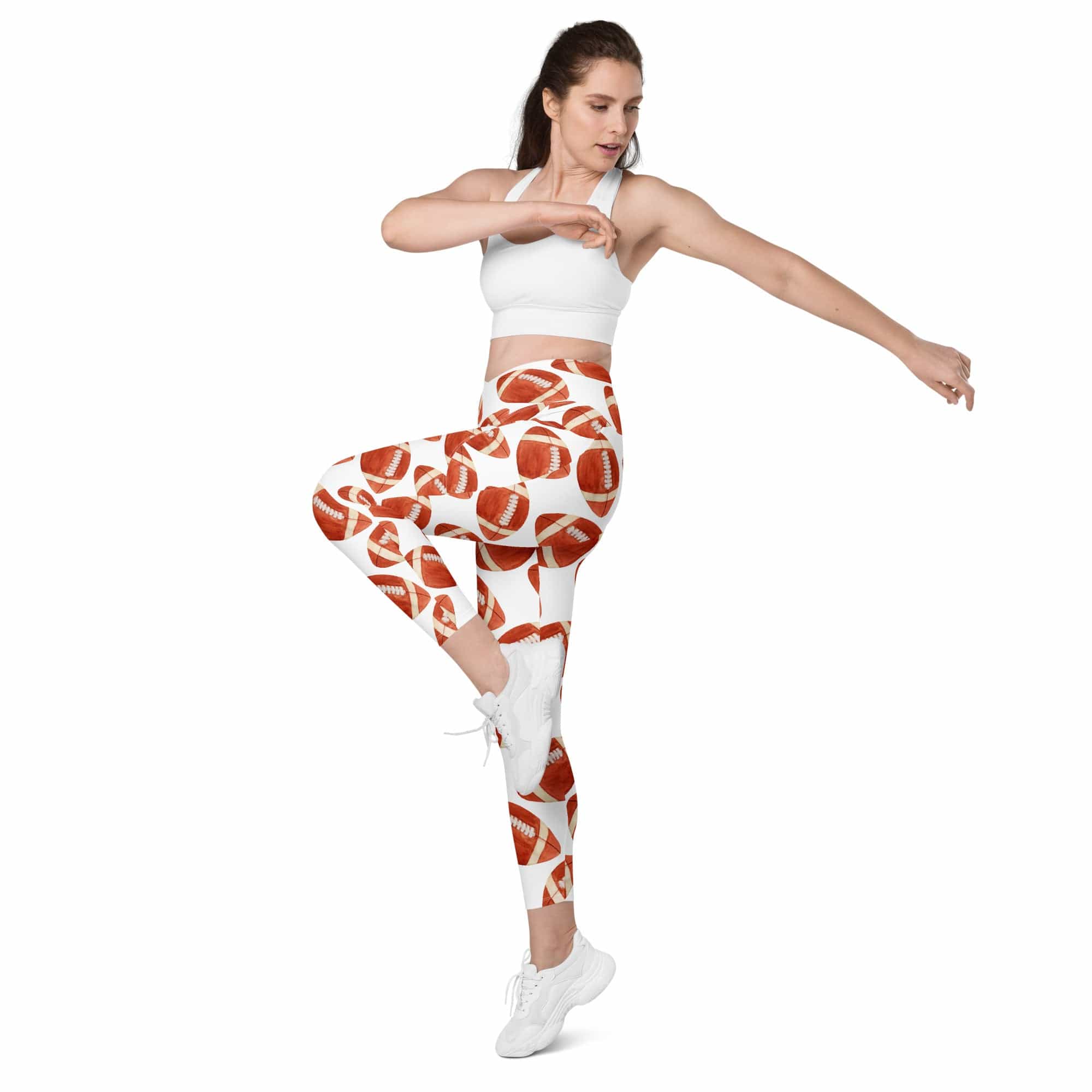 Football Fever Crossover Leggings With Pockets