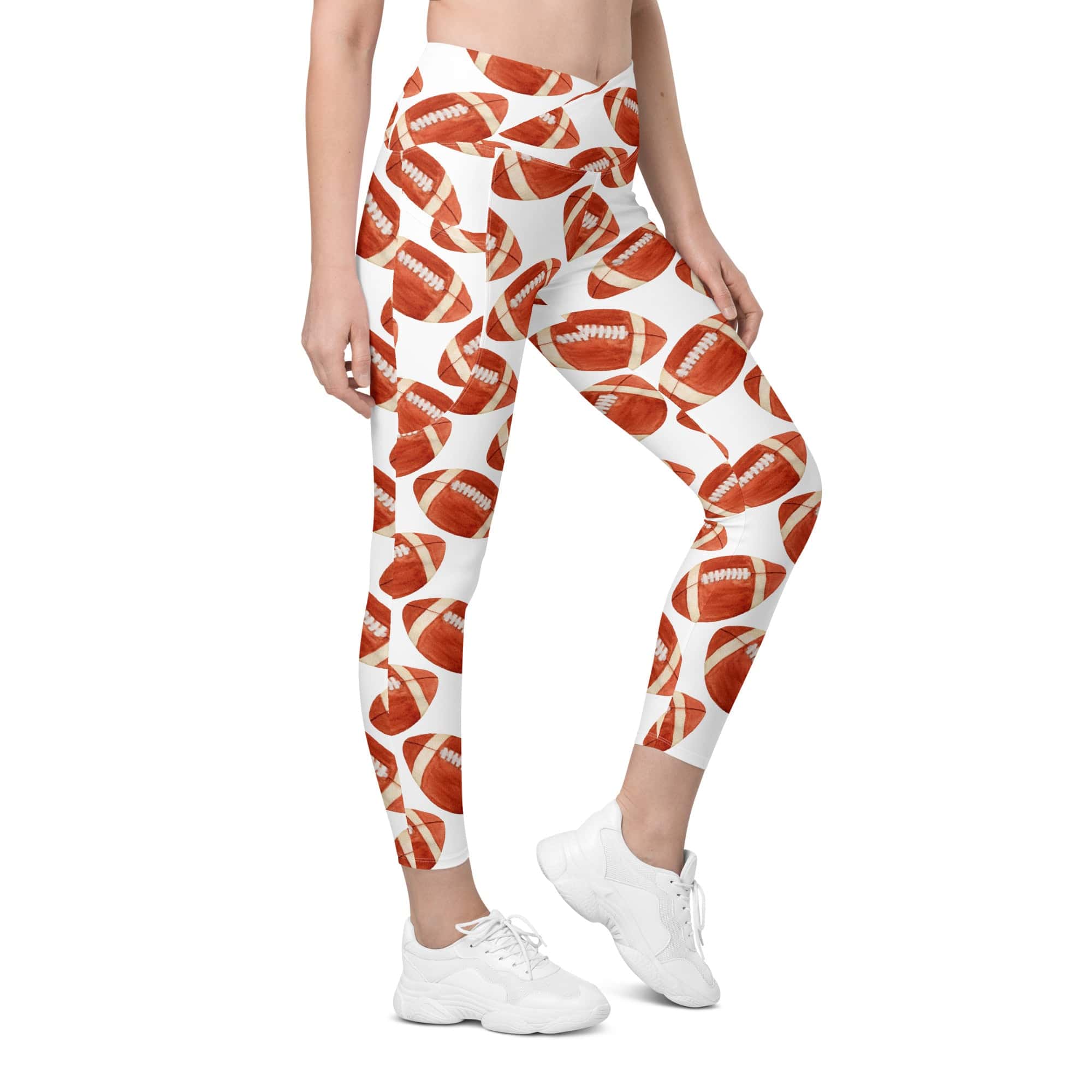 Football Fever Crossover Leggings With Pockets