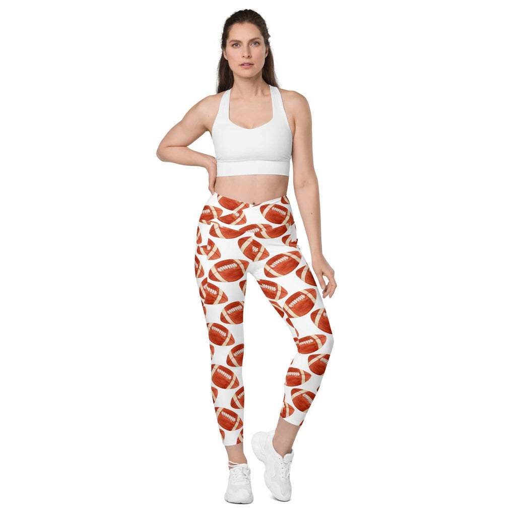 Football Fever Crossover Leggings With Pockets