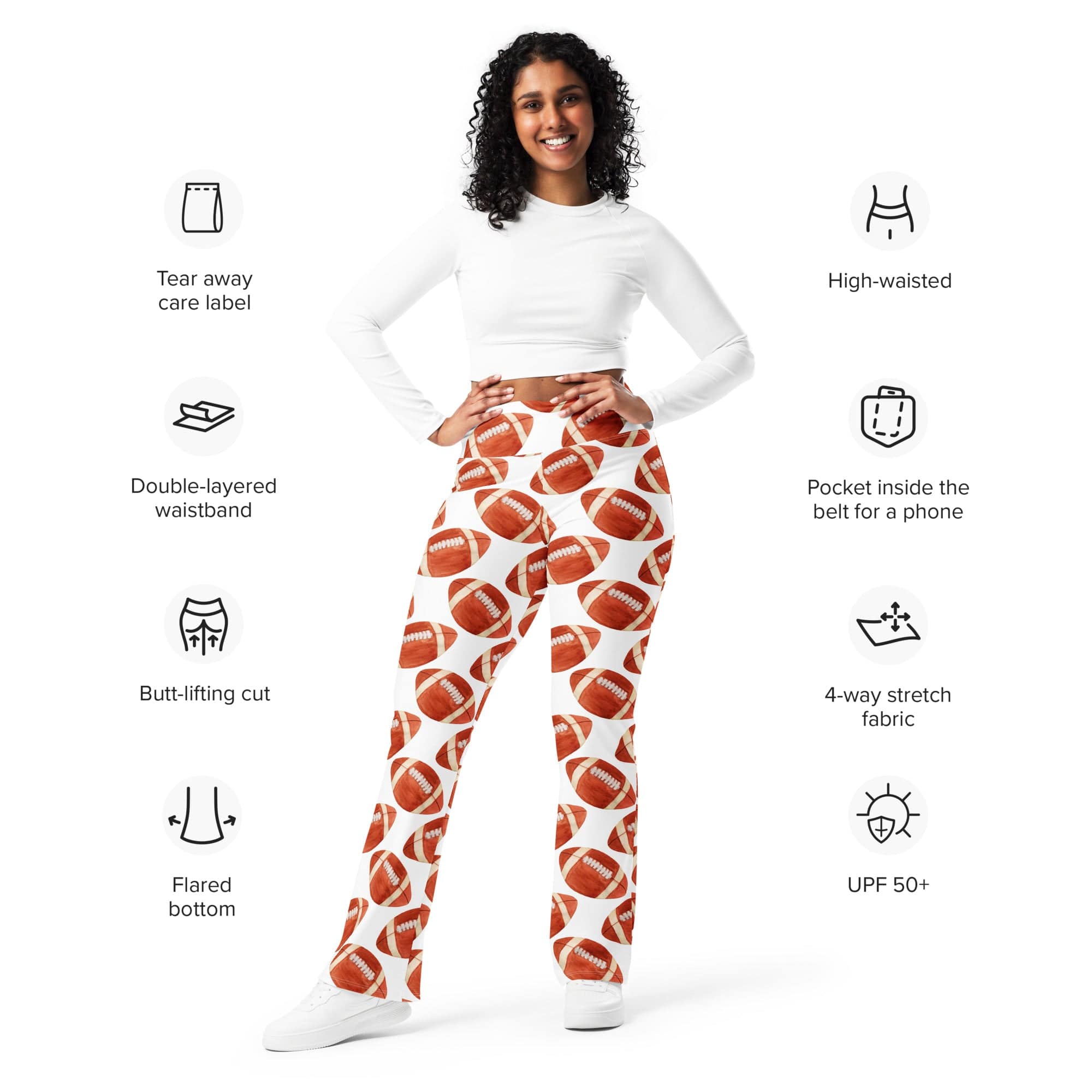 Football Fever Flare Leggings