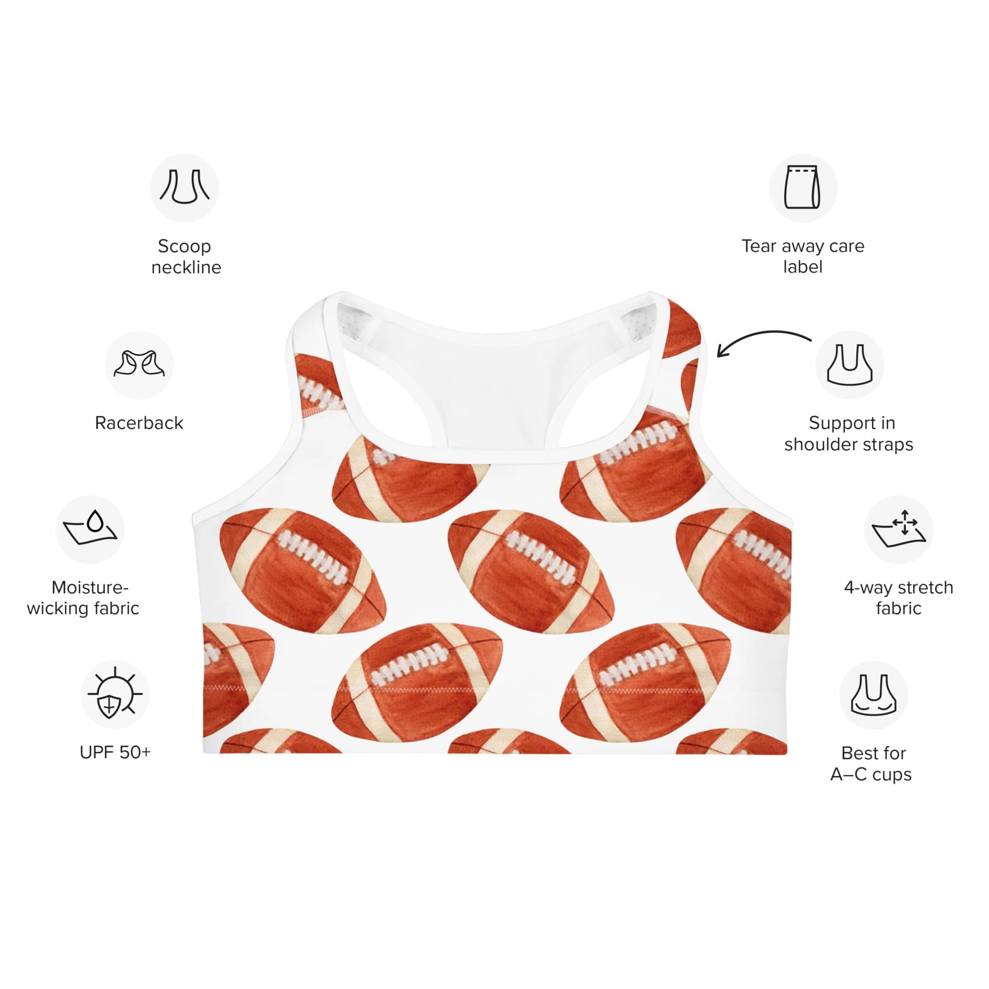 Football Fever Sports Bra