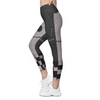 Frankenstitch Crossover Leggings With Pockets