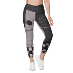 Frankenstitch Crossover Leggings With Pockets
