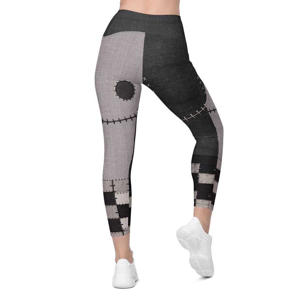 Frankenstitch Crossover Leggings With Pockets