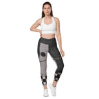 Frankenstitch Crossover Leggings With Pockets