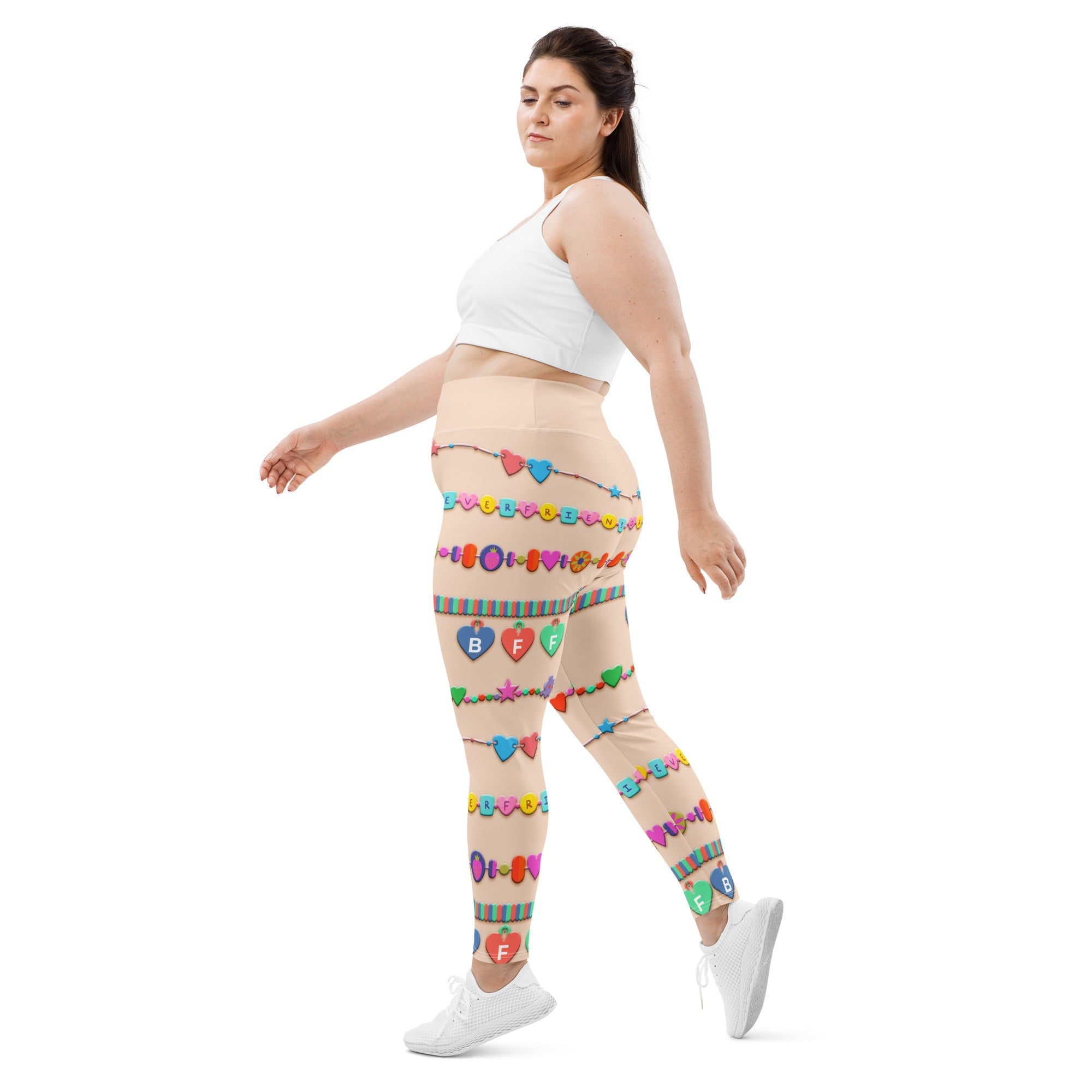 Friendship Bracelet Print Plus Size Leggings