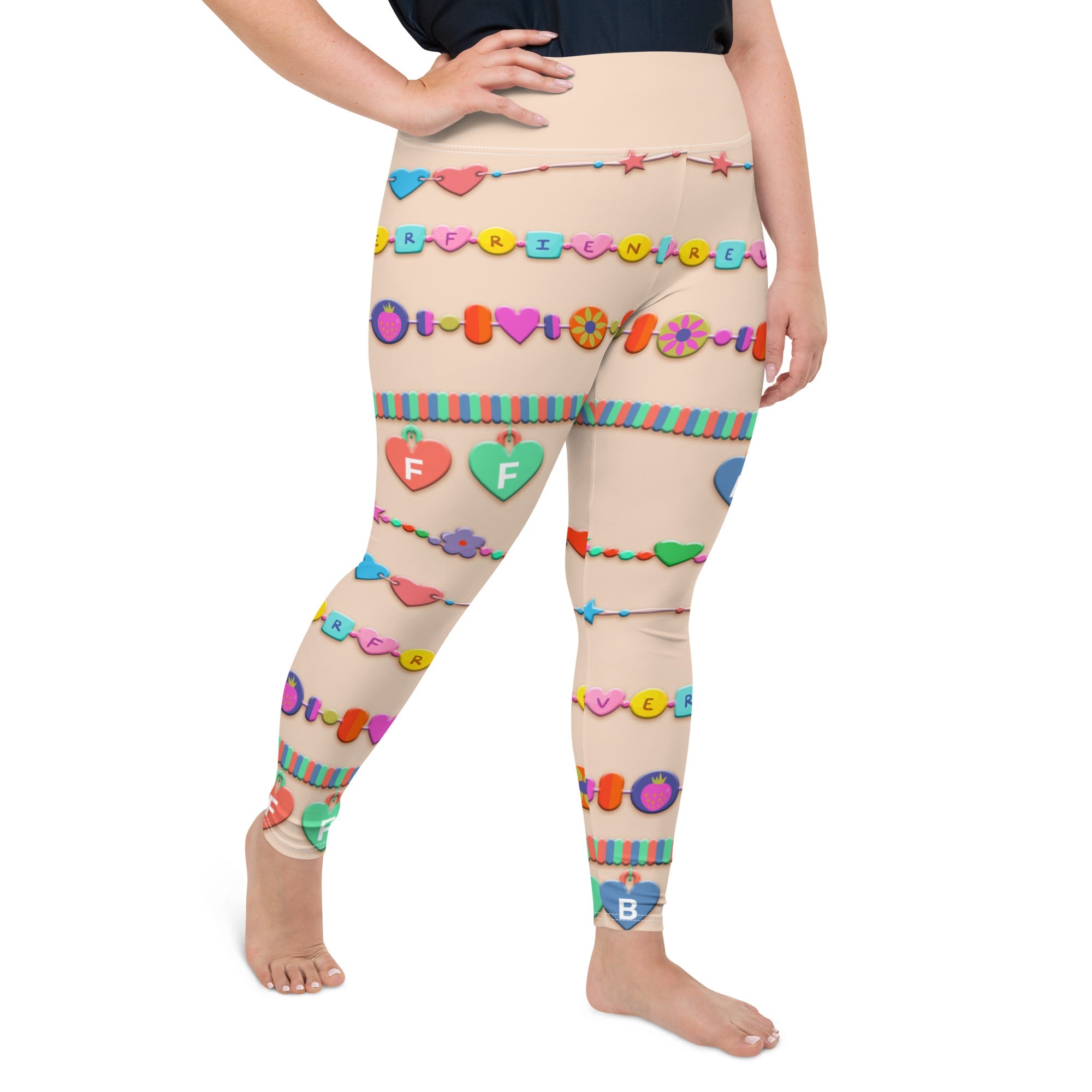 Friendship Bracelet Print Plus Size Leggings