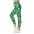 Frosted Flannel Snow Leggings With Pockets