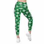 Frosted Flannel Snow Leggings With Pockets