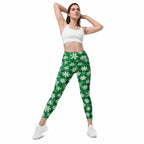 Frosted Flannel Snow Leggings With Pockets
