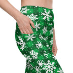 Frosted Flannel Snow Leggings With Pockets