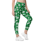 Frosted Flannel Snow Leggings With Pockets
