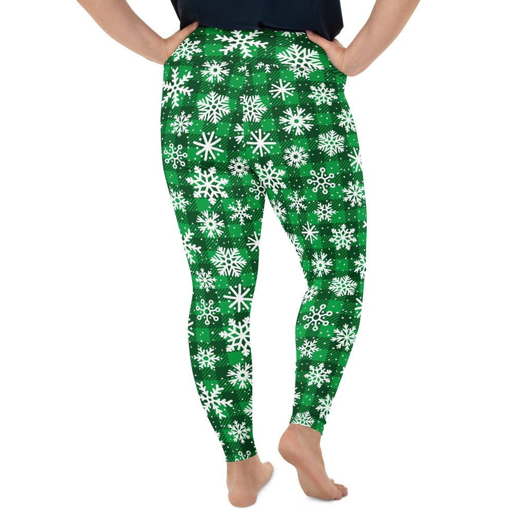 Frosted Flannel Snow Plus Size Leggings