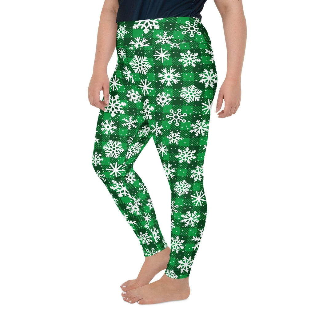 Frosted Flannel Snow Plus Size Leggings