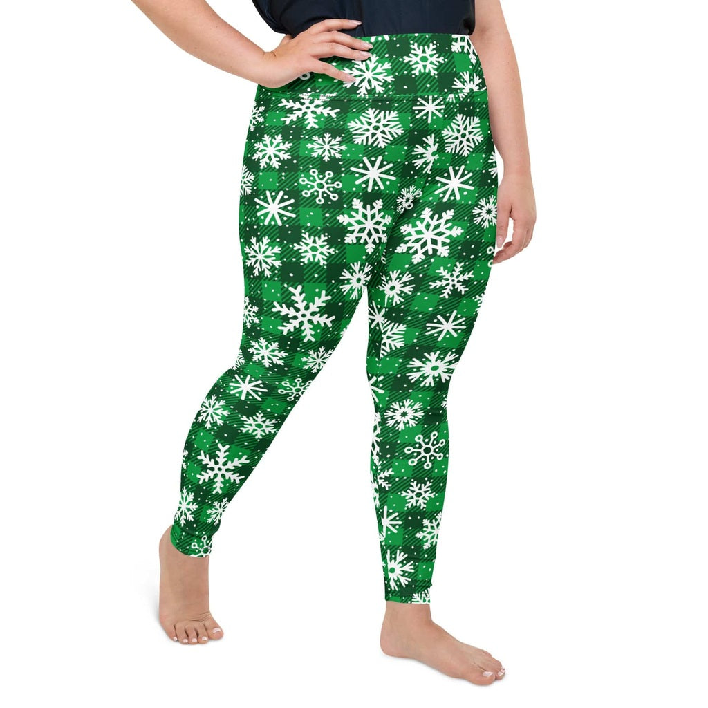 Frosted Flannel Snow Plus Size Leggings