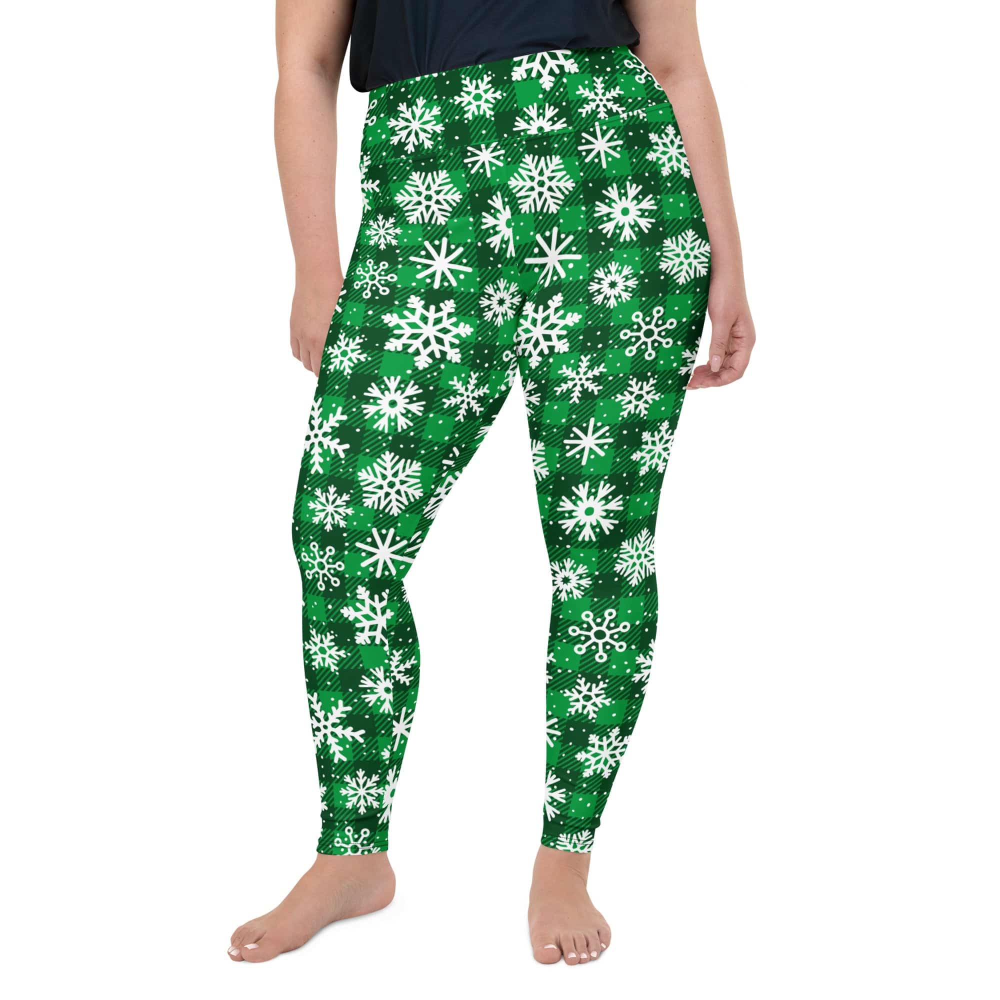 Frosted Flannel Snow Plus Size Leggings