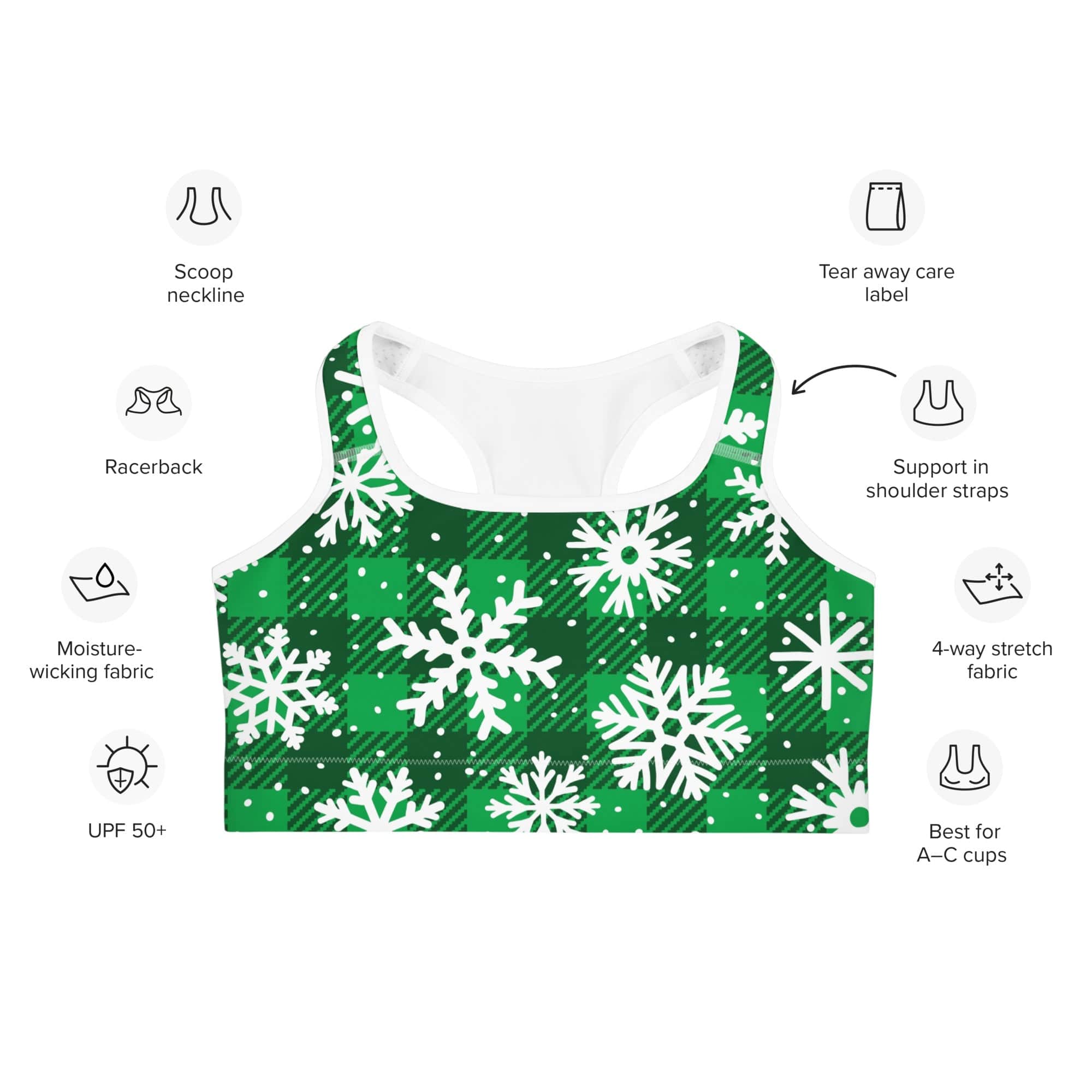 Frosted Flannel Snow Sports Bra