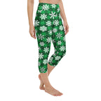 Frosted Flannel Snow Yoga Capris