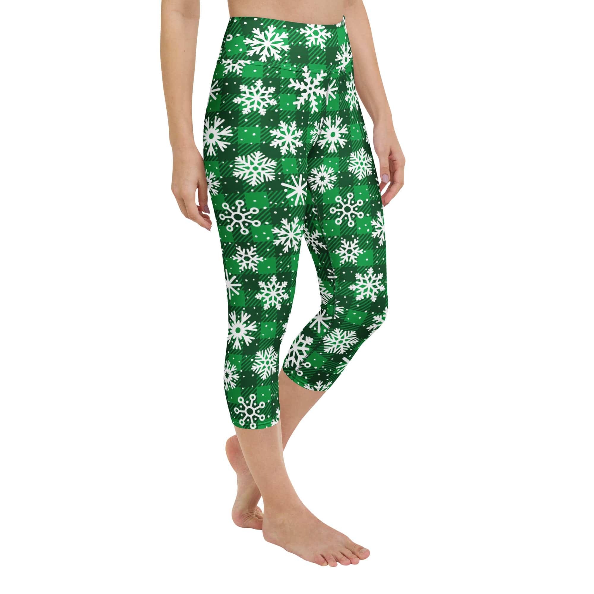Frosted Flannel Snow Yoga Capris