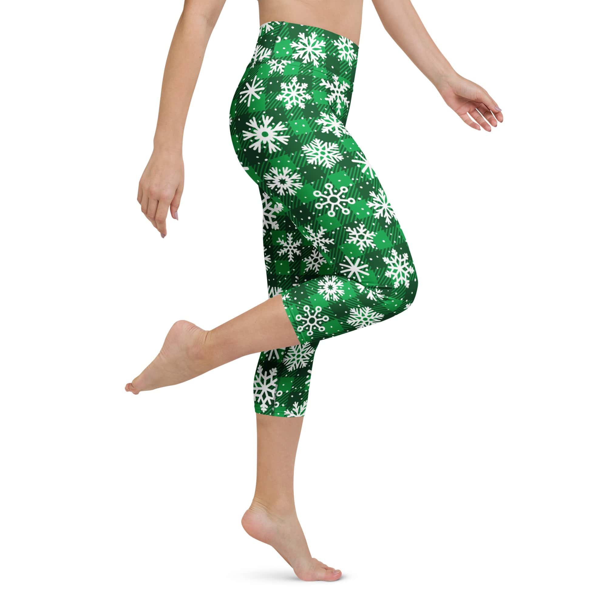 Frosted Flannel Snow Yoga Capris