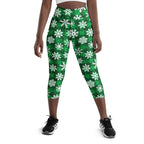 Frosted Flannel Snow Yoga Capris