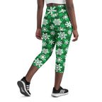 Frosted Flannel Snow Yoga Capris