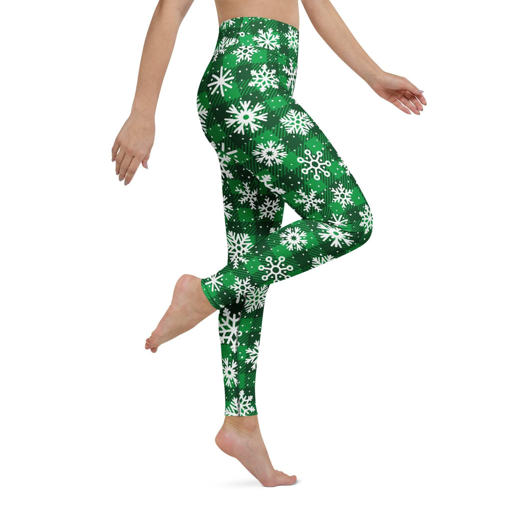 Frosted Flannel Snow Yoga Leggings