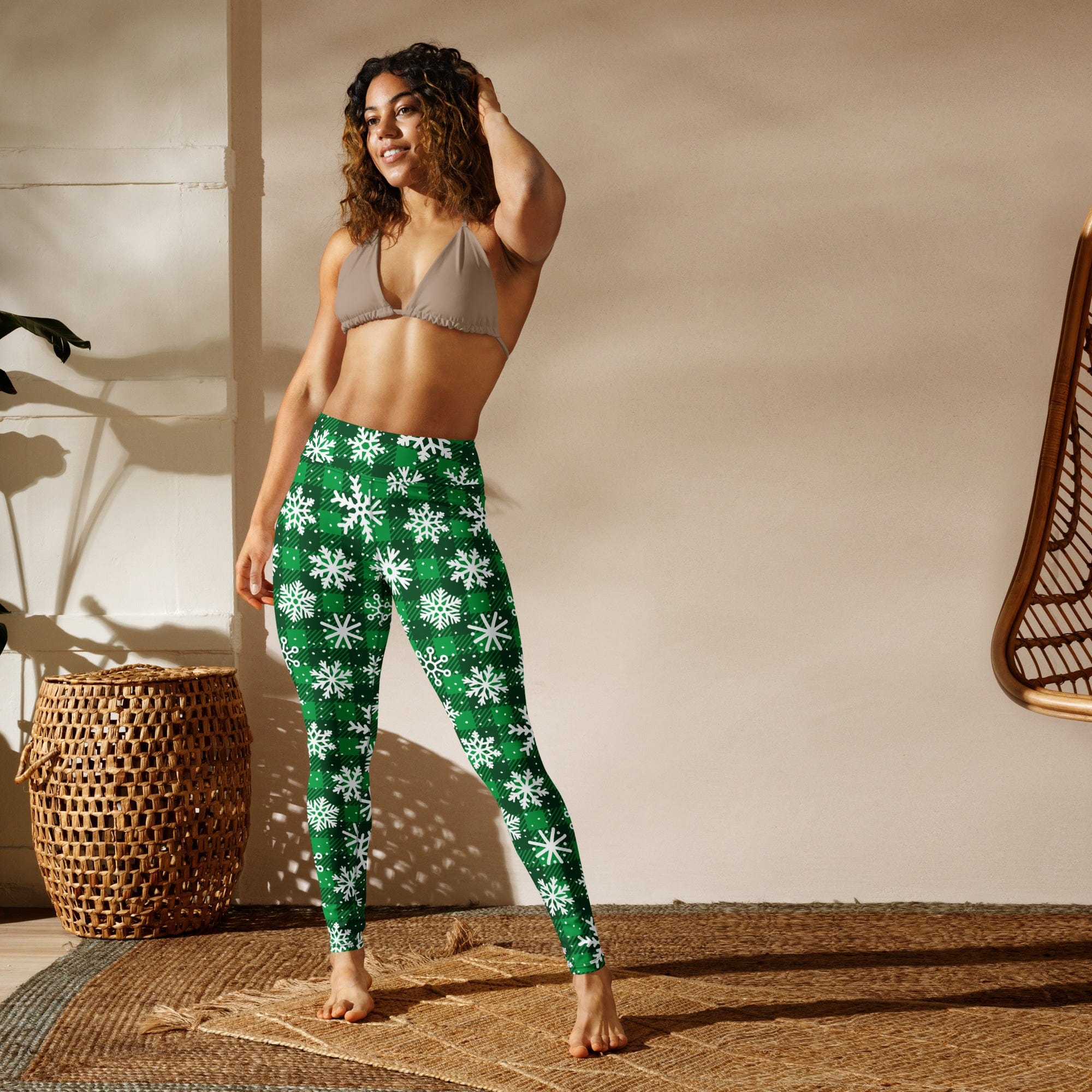 Frosted Flannel Snow Yoga Leggings