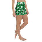 Frosted Flannel Snow Yoga Shorts
