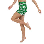 Frosted Flannel Snow Yoga Shorts