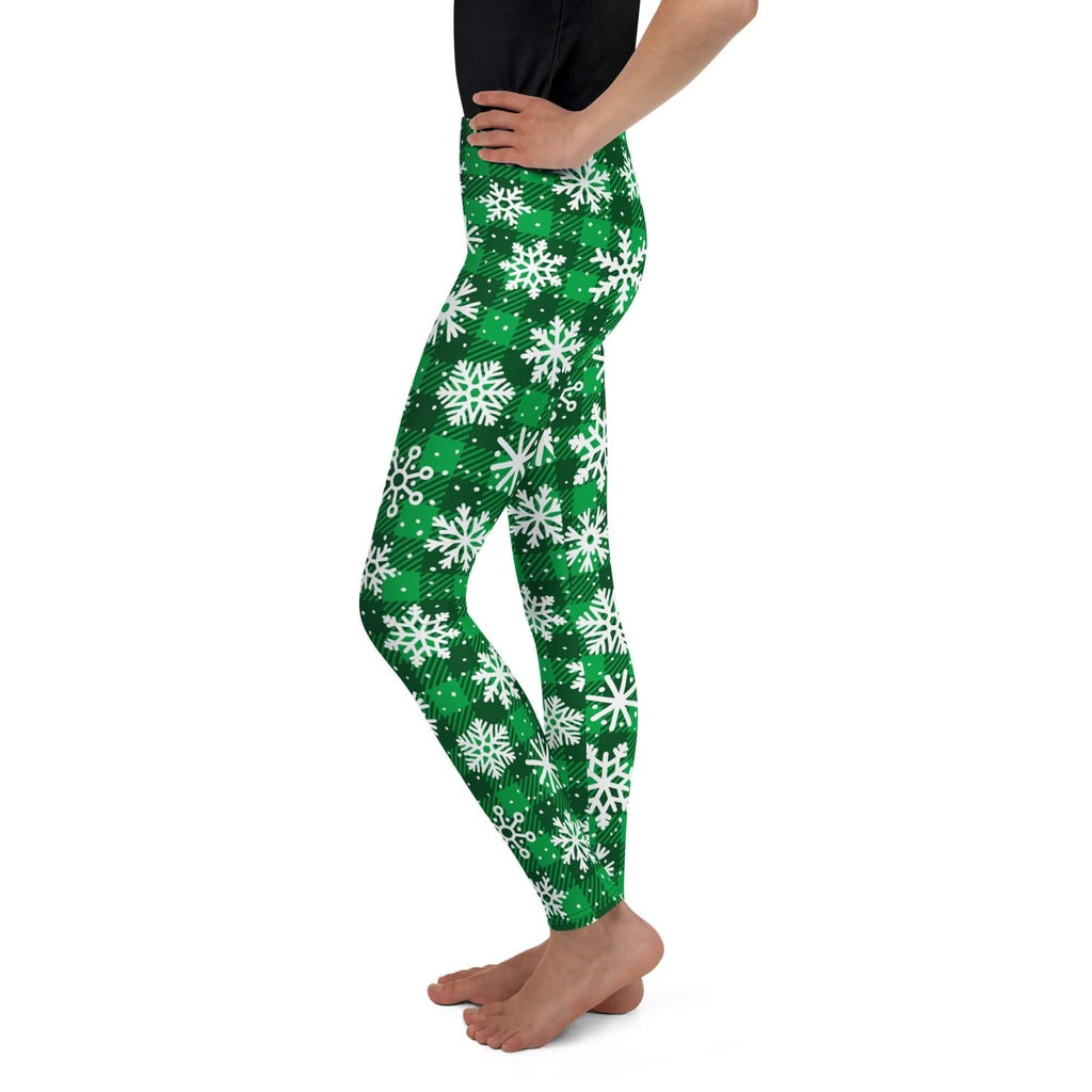 Frosted Flannel Snow Youth Leggings