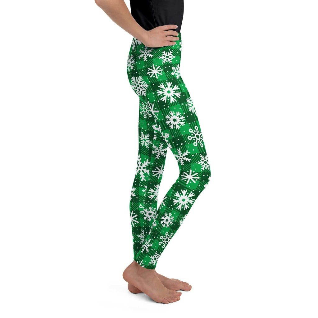 Frosted Flannel Snow Youth Leggings