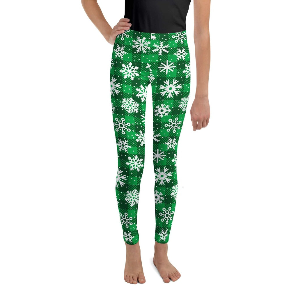 Frosted Flannel Snow Youth Leggings
