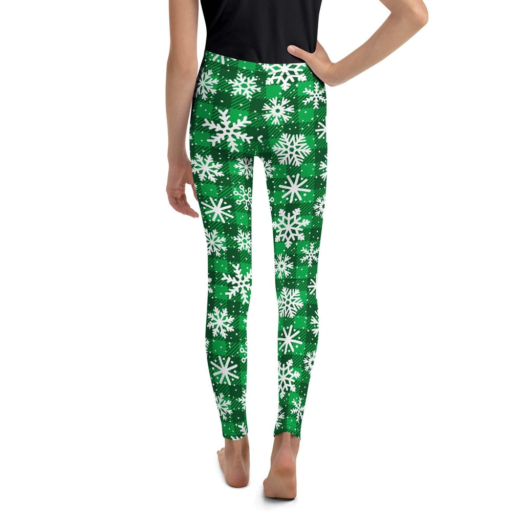 Frosted Flannel Snow Youth Leggings