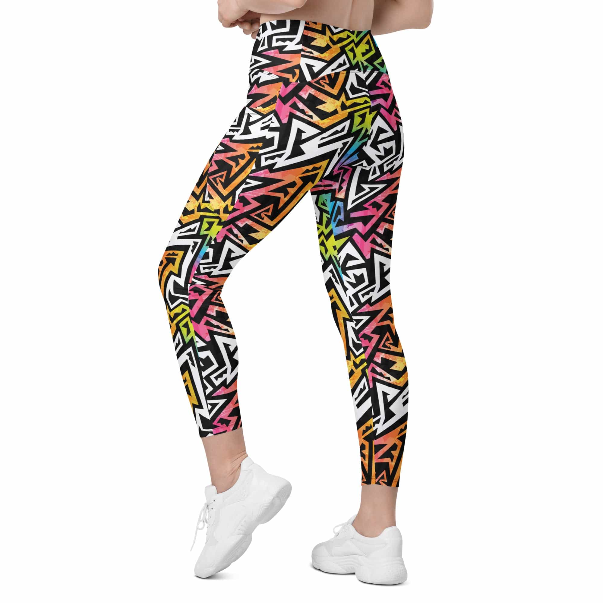 Funky Geometric Leggings With Pockets