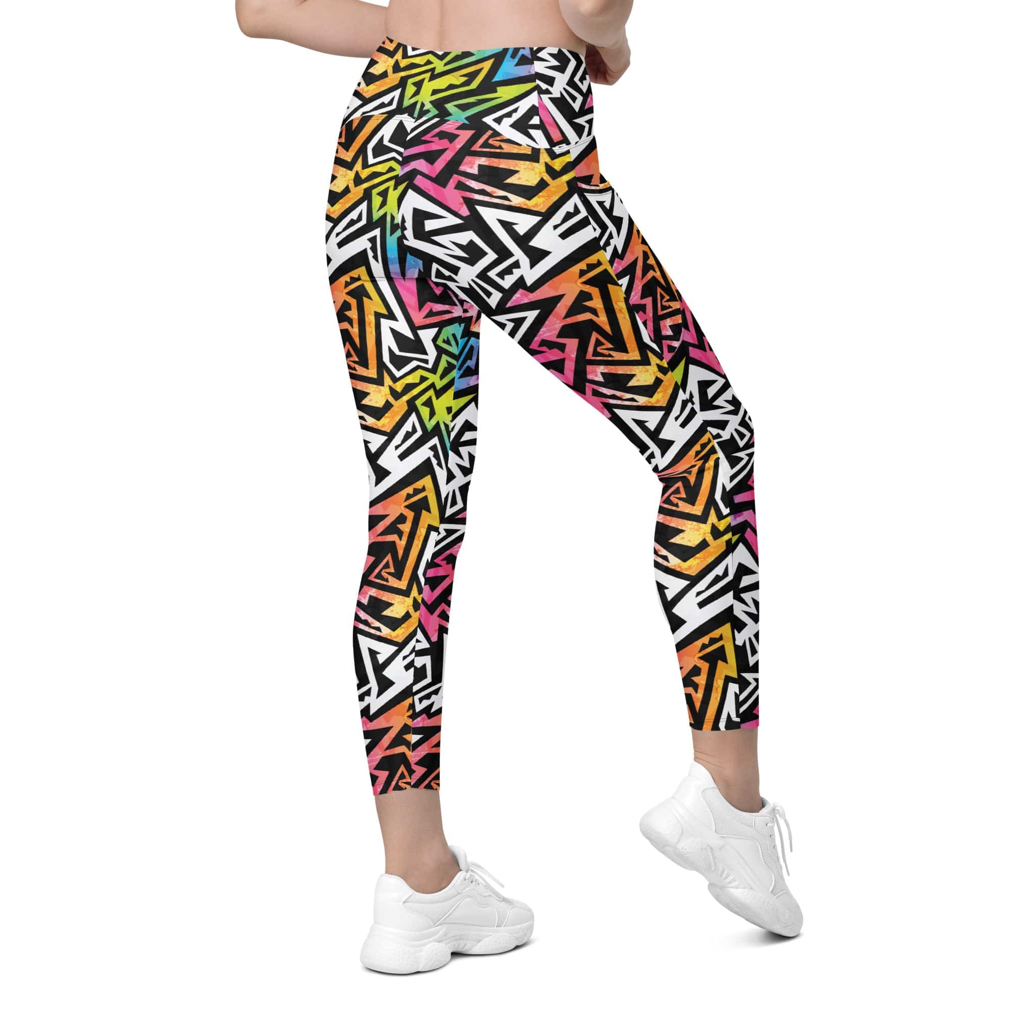 Funky Geometric Leggings With Pockets