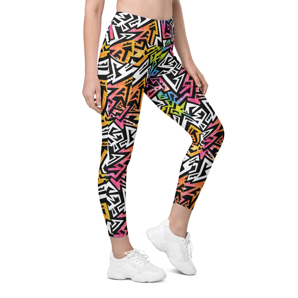 Funky Geometric Leggings With Pockets