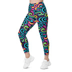 Funky Retro Print Leggings With Pockets